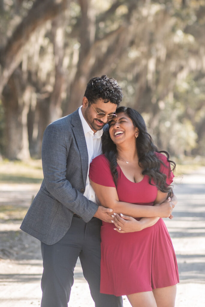 Engagement session at Wormsloe after the proposal 