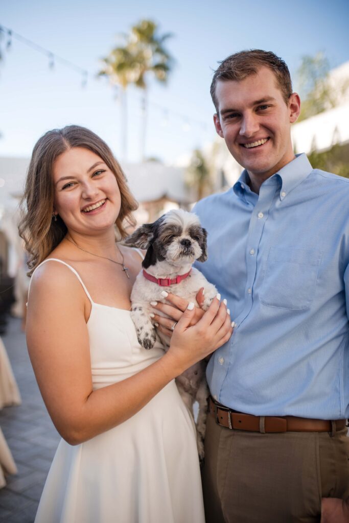 St. Augustine engagement photos with fur baby. Photography by Phavy, Engagement Photographer in St. Augustine Florida