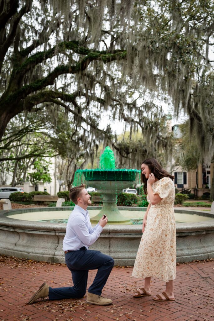 Proposing at Orleans Square in Savannah | One of the best places to propose in Savannah
