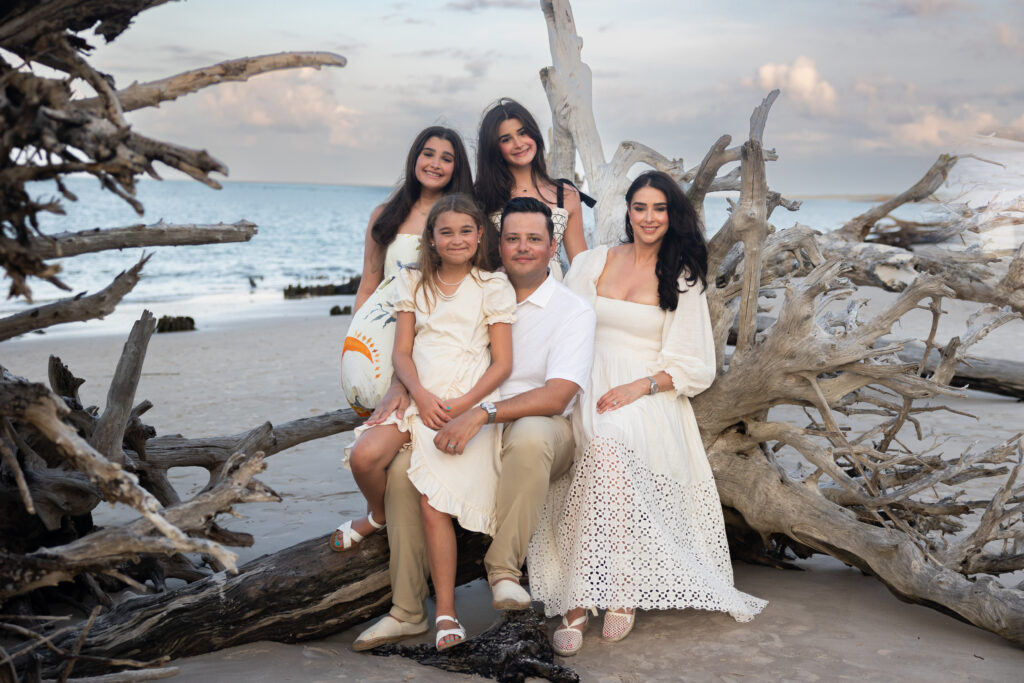 Family photos in Jacksonville at Boneyard Beach