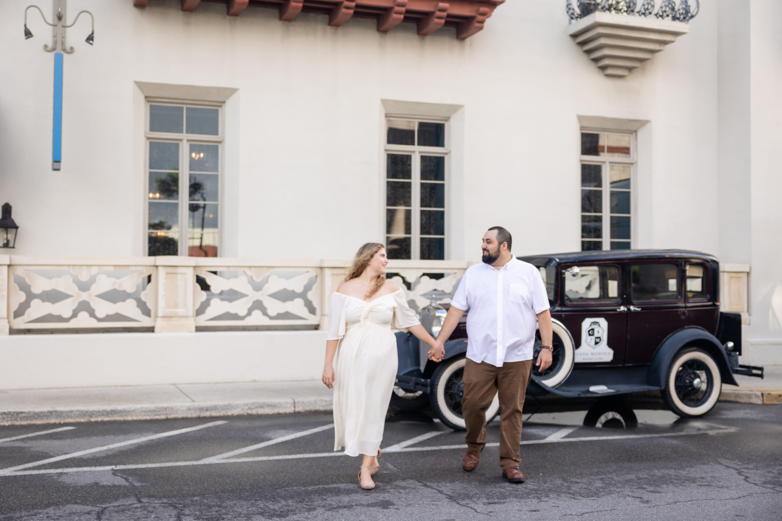 Candid Engagement Photos on King Street, St. Augustine, FL