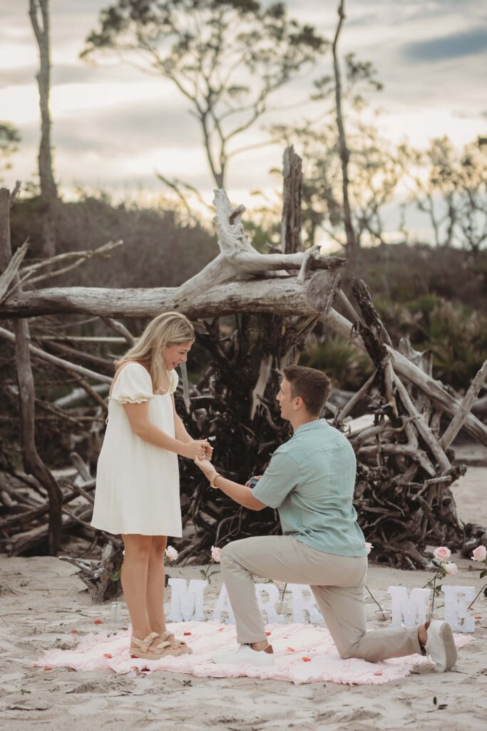 Proposing at Boneyard Beach