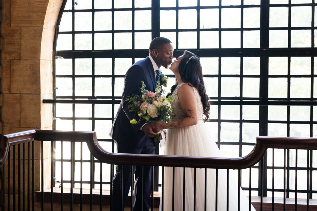 Bride and groom first look at The Treasury, St. Augustine Wedding | Phavy Photography