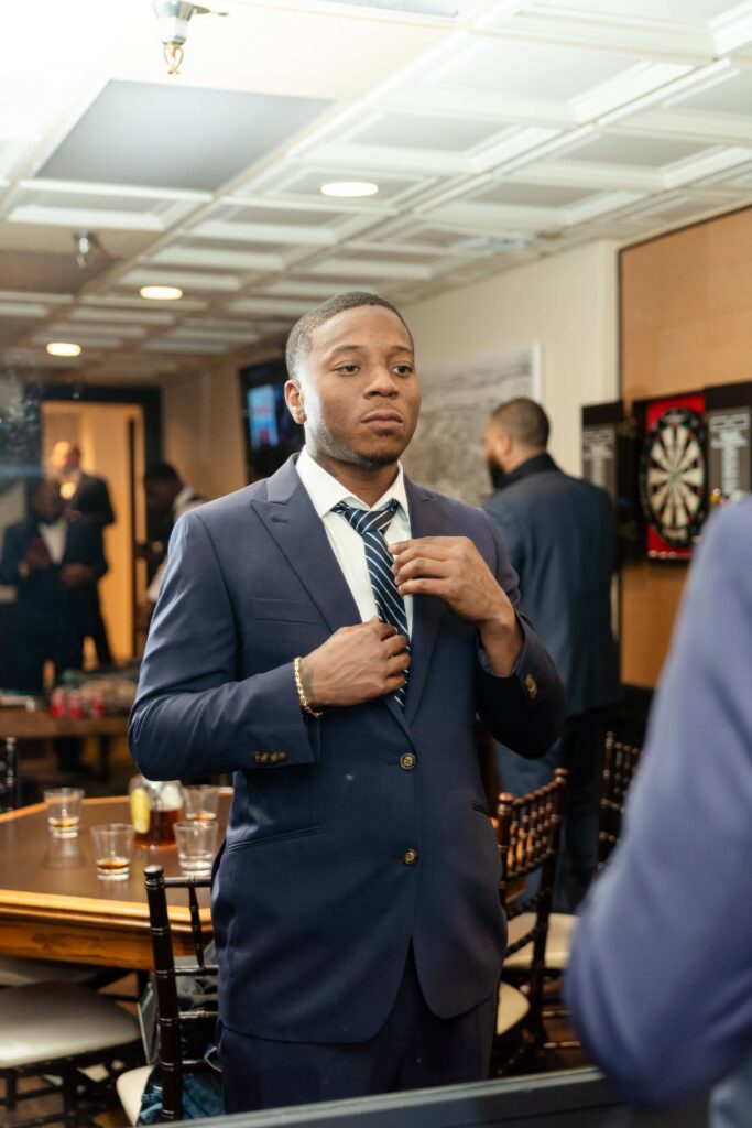 Groom getting ready for his wedding at the Treasury | Phavy Photography