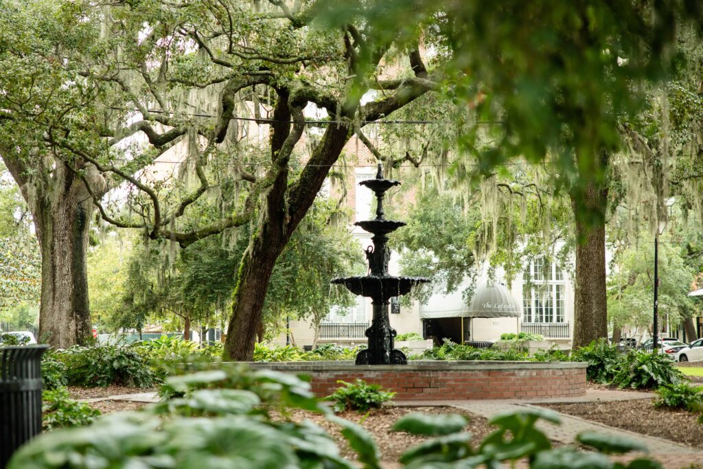 A beautiful place to proposal in Savannah, GA - Lafayette, Square