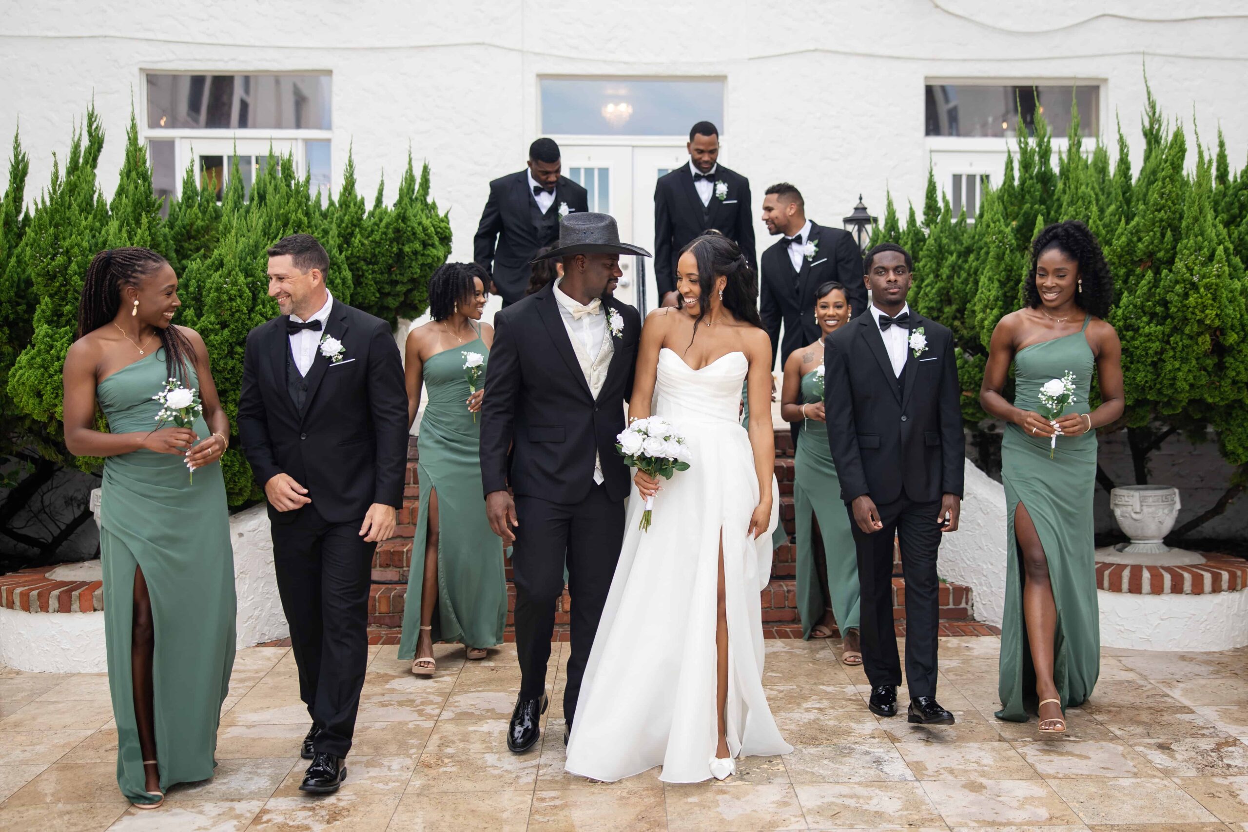 Wedding party photos in Jacksonville Beach