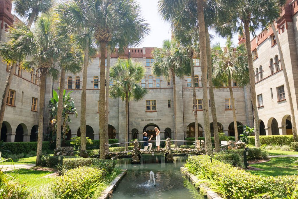 Proposing at the Lightner Museum Courtyard