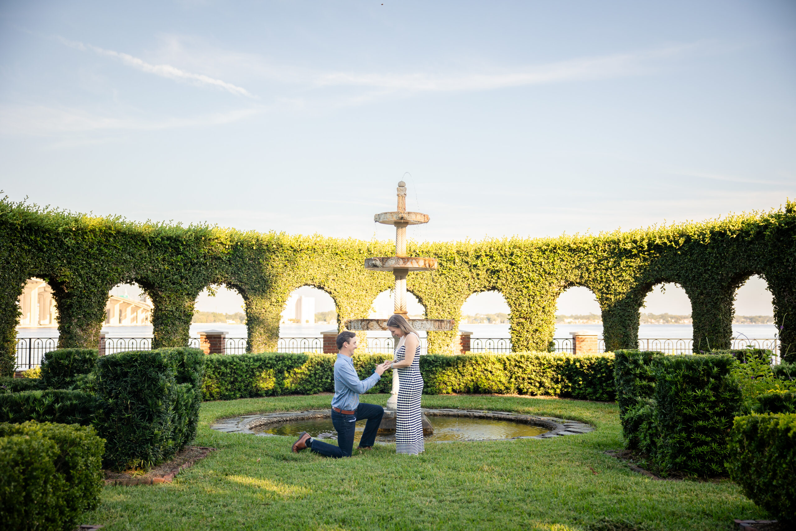 A surprise proposal at the Italian Garden of Cummer Museum of Art & Garden