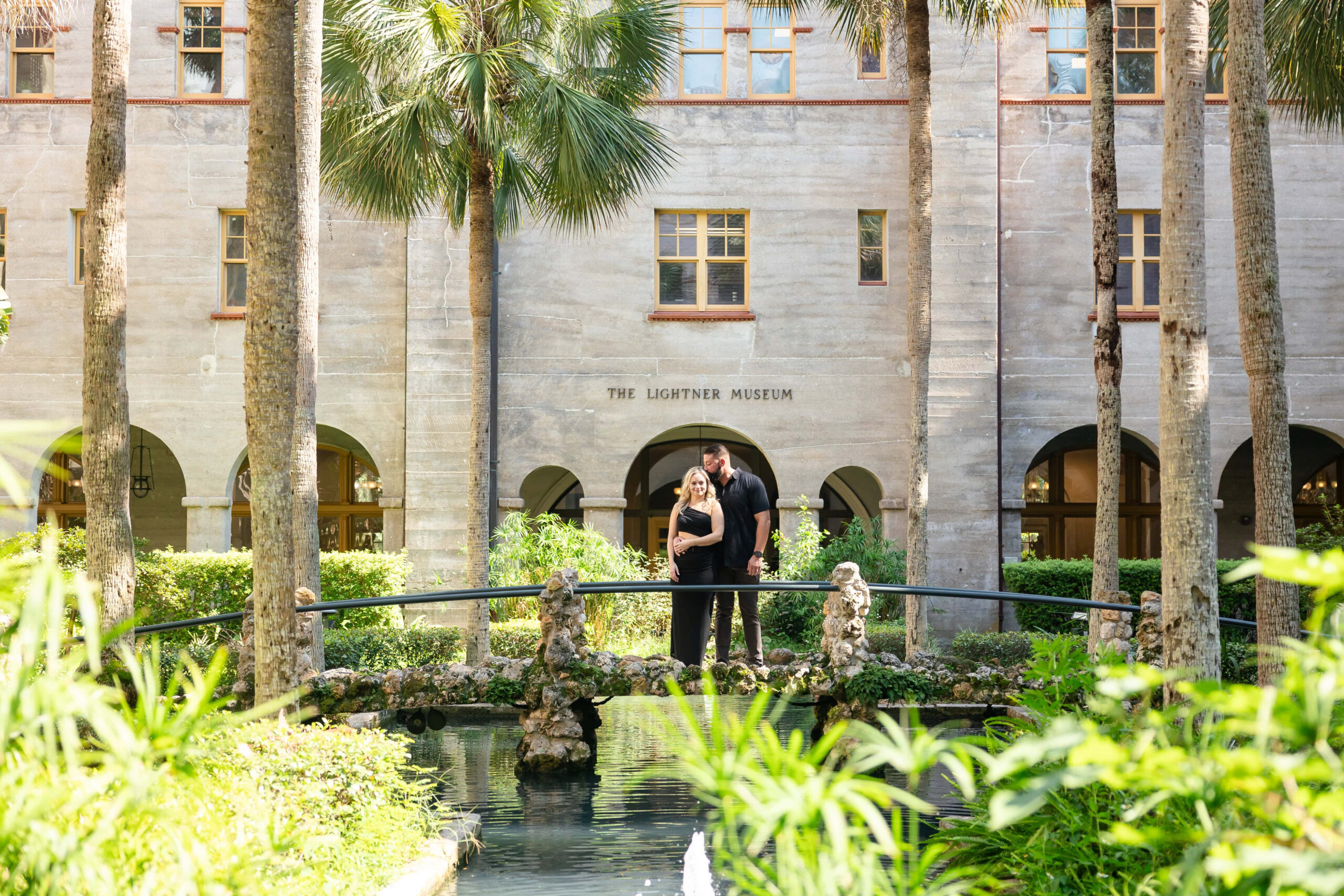 An engagement session in St. Augustine at the Lightner Museum Courtyard