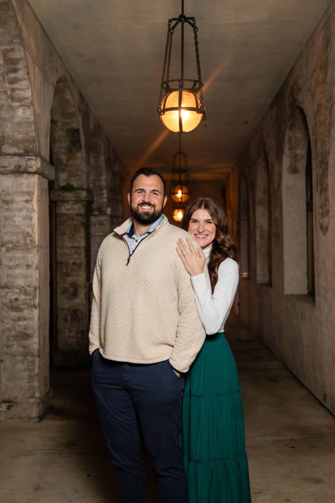 Engagement session during Nights of Lights, St. Augustine