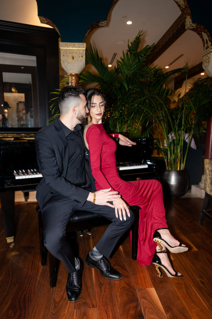 Engagement photoshoot with piano in St. Augustine Florida by Phavy Photography