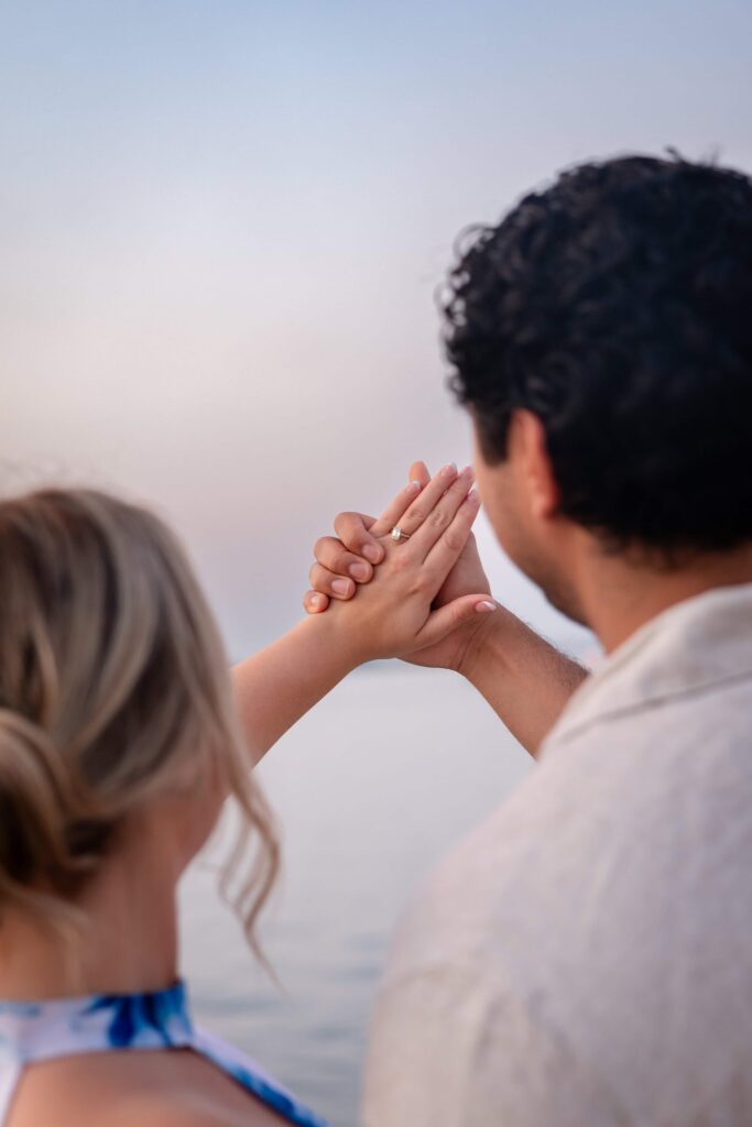 A proposing in St. Augustine at the Mantanzas Bay | Sunset proposal Captured by Phavy Photography, St. Augustine Proposal Photographer