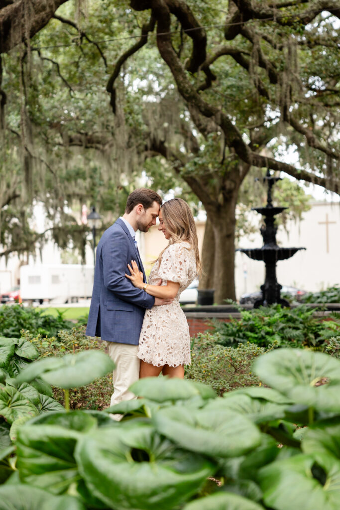 Surprise proposal at Lafayette Square, Savannah