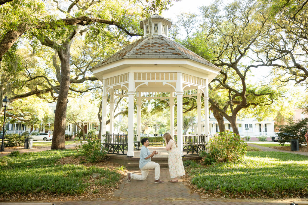 A proposal at Whitefield Square in Savannah, GA