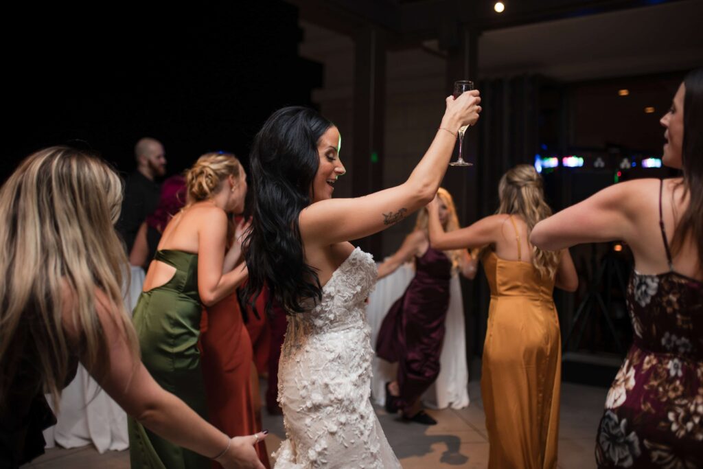 Wedding reception fun at the Thompson Savannah | Documentary style wedding photographer in Savannah