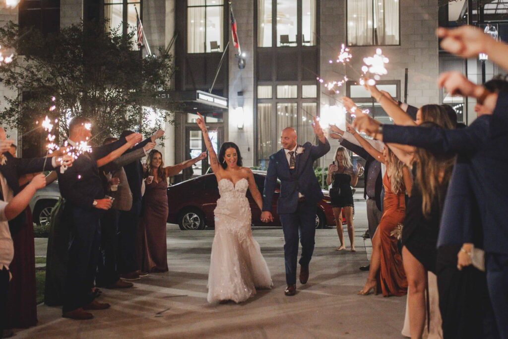 Wedding exit at the Thompson Savannah | Savannah Luxury Wedding Photographer