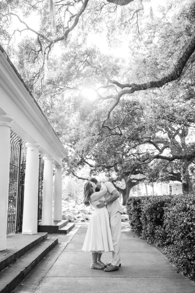 Savannah proposal photographer capturing a surprise engagement at Forsyth Park