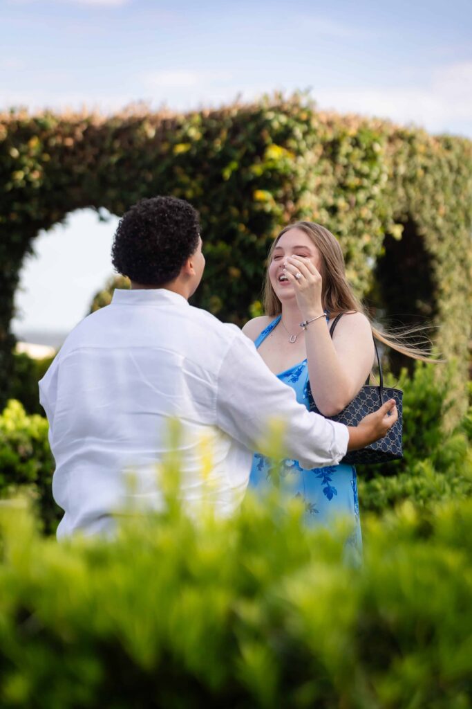 Proposal photography among the historic oak trees at Cummer Museum