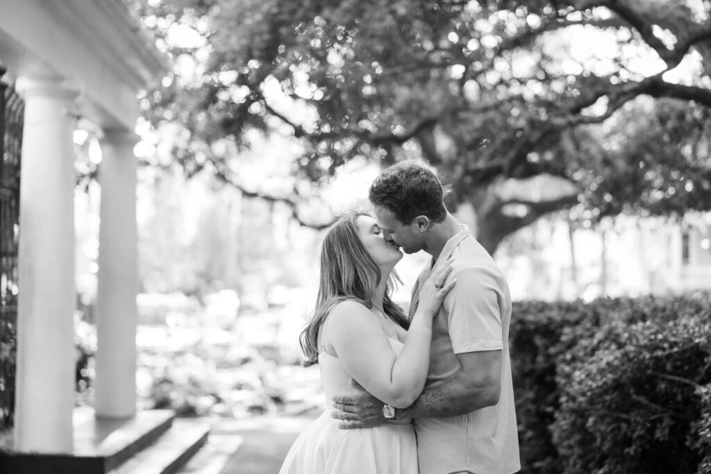 Savannah proposal photographer capturing a surprise engagement at Forsyth Park